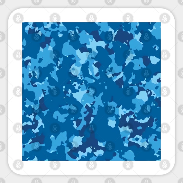 Camo Blue Tight Camo Print Sticker by teezeedy